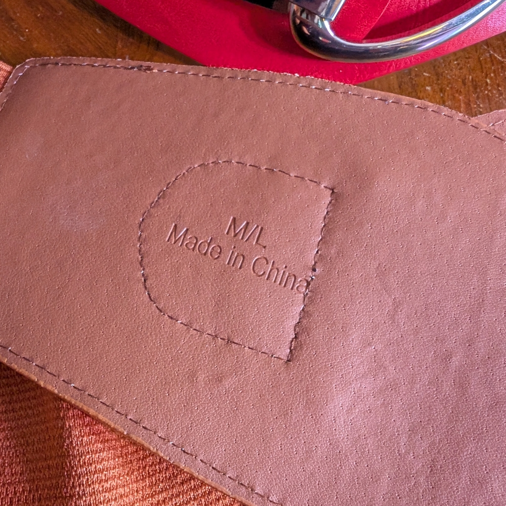 Wide Red Elastic Waist Belt with Silver Buckle - Picture 2 of 4